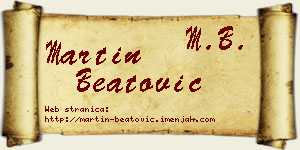 Martin Beatović vizit kartica